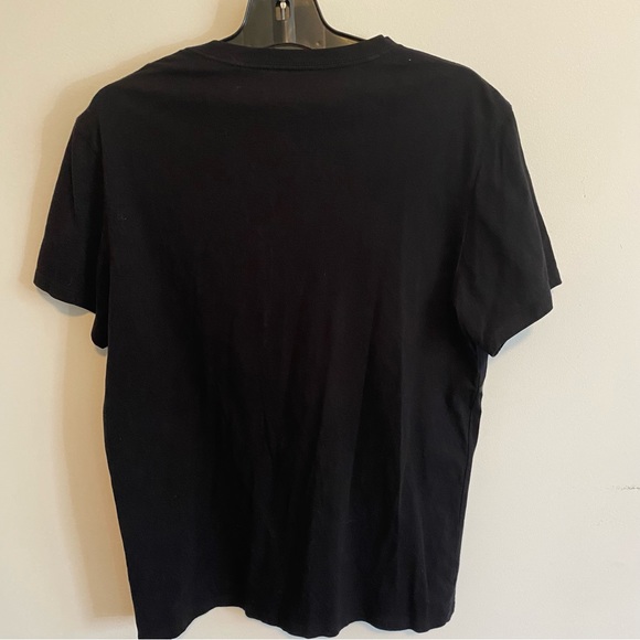 Guess black V neck cotton shirt pit to pit 19” black embossed guess letters - Picture 4 of 4